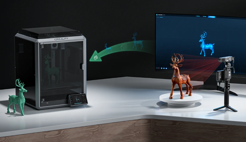 The CR-Scan Ferret Pro scanner is a great complement to a 3D printing workflow
